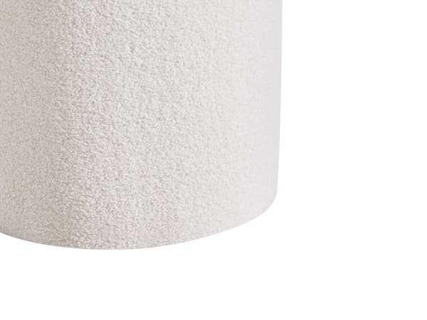 Sett med 2 puffer Off-White Bouclé Rund form Skjult oppbevaringsrom Moderne design Fotskammel