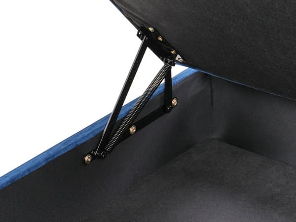 Opbevaringsskammel navy blå Velour Polstret skammel med opbevaring Guldben Moderne stue