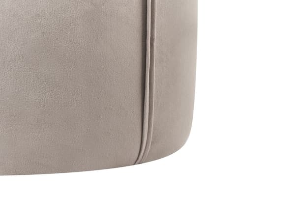Rund puf taupe velour 40 x 40 x 43 cm sæde fodstøtte velour moderne minimalistisk stue soveværelse