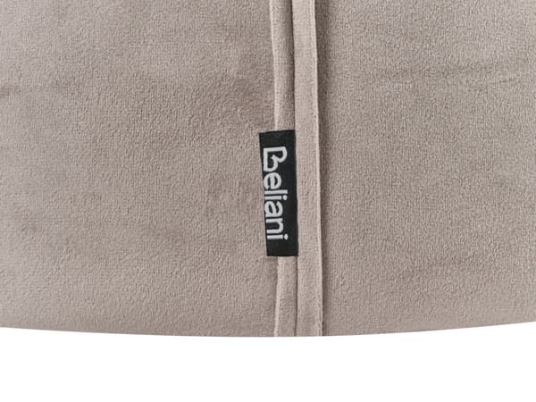 Rund puf taupe velour 40 x 40 x 43 cm sæde fodstøtte velour moderne minimalistisk stue soveværelse