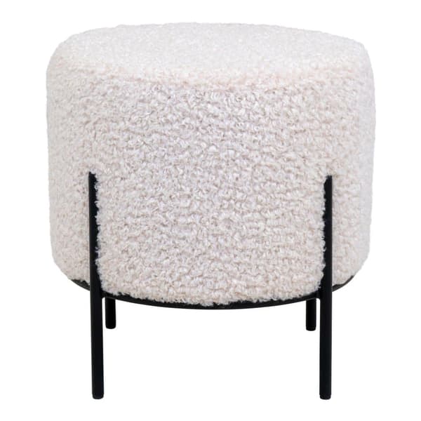 Pouf, Alford, Ø35.5x37 cm, Valkoinen