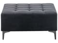 Miniatyrbillede 4 af 7: Ottoman Fodskammel Sort Velour 80 x 80 cm Skammel med Stof Moderne Puf med Ben Stueindretning