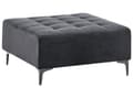 Miniatyrbillede 1 af 7: Ottoman Fodskammel Sort Velour 80 x 80 cm Skammel med Stof Moderne Puf med Ben Stueindretning
