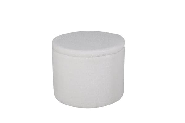 Taburet med opbevaring, Dunken, 42,5x35 cm, Hvid