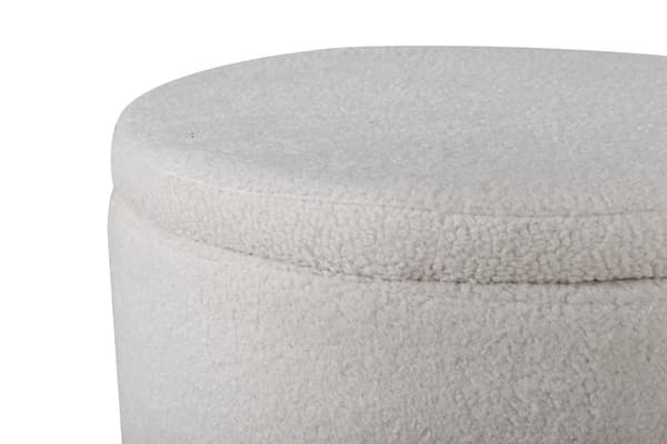 Taburet med opbevaring, Dunken, 42,5x35 cm, Hvid
