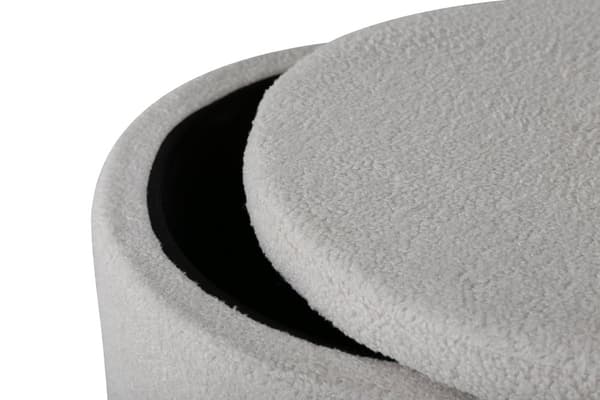 Taburet med opbevaring, Dunken, 42,5x35 cm, Hvid