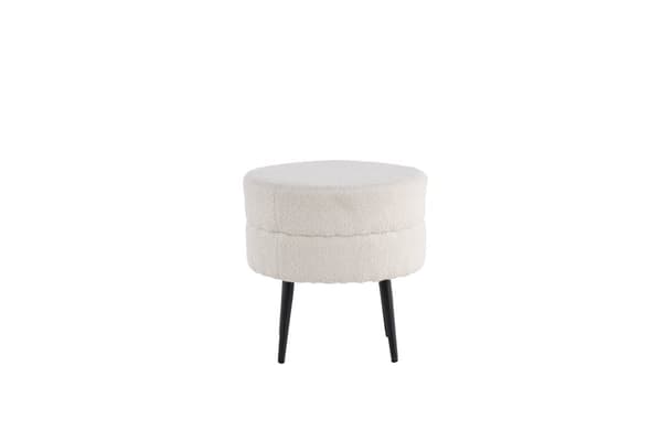 Tumba, Potpuff Offwhite Teddy, 40x40 cm, Vit