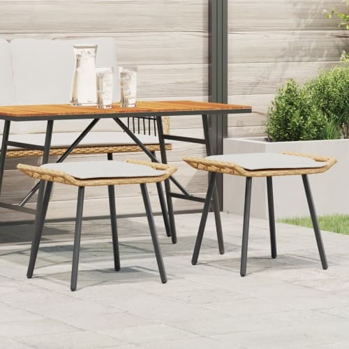 Trädgårdsstolar 2 st Naturliga 50x40x45 cm Poly Rattan