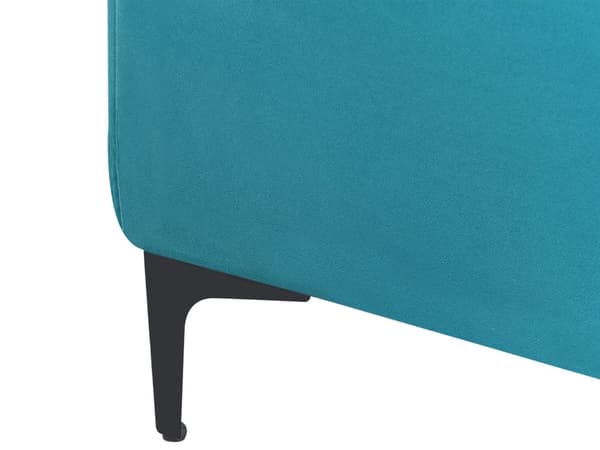 Ottoman Fodskammel Blå Velour 80 x 80 cm Firkantet Skammel med Stof Moderne Puf med Ben Stueindretning