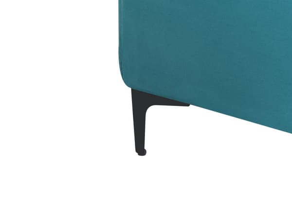Ottoman Fodskammel Blå Velour 80 x 80 cm Firkantet Skammel med Stof Moderne Puf med Ben Stueindretning