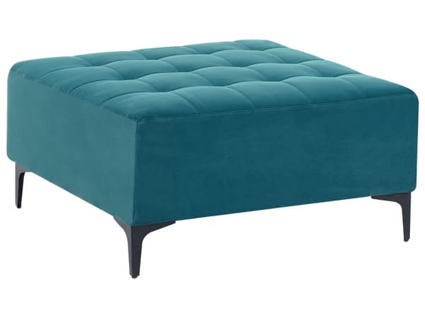 Ottoman Fodskammel Blå Velour 80 x 80 cm Firkantet Skammel med Stof Moderne Puf med Ben Stueindretning