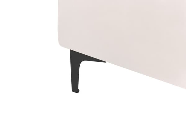 Ottoman Fodskammel Beige Velour 80 x 80 cm Firkantet Skammel med Stof Moderne Puf med Ben Stueindretning