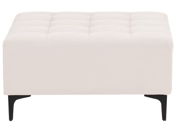 Ottoman Lysebeige Tufted Stoff i Fløyel Moderne Stue Firkantet Fotskammel Gullben