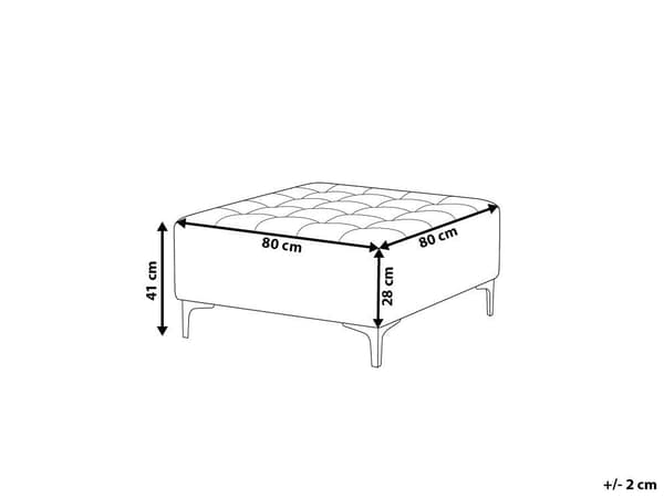Ottoman Fodskammel Lysegrå Velour 80 x 80 cm Firkantet Skammel med Stof Moderne Puf med Ben Stueindretning