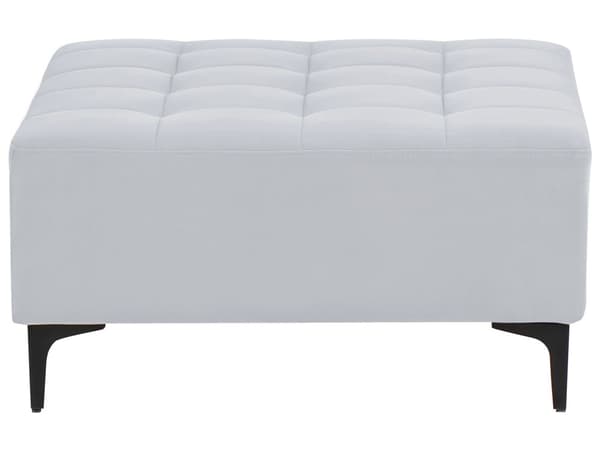 Ottoman Fodskammel Lysegrå Velour 80 x 80 cm Firkantet Skammel med Stof Moderne Puf med Ben Stueindretning