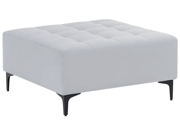 Ottoman Fodskammel Lysegrå Velour 80 x 80 cm Firkantet Skammel med Stof Moderne Puf med Ben Stueindretning