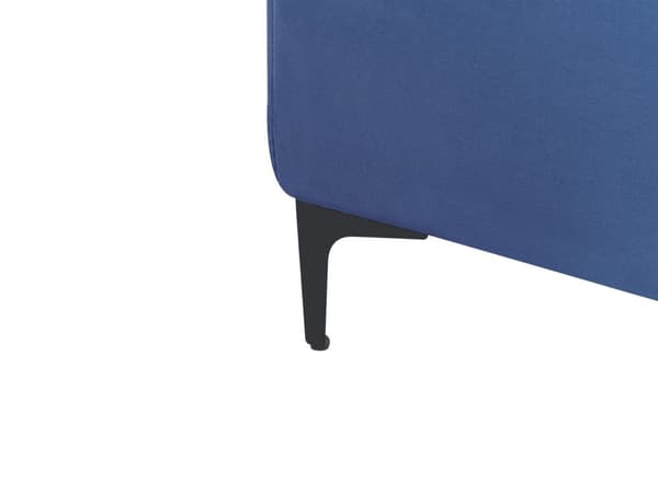 Ottoman Fodskammel Blå Velour 80 x 80 cm Firkantet Skammel med Stof Moderne Puf med Ben Stueindretning