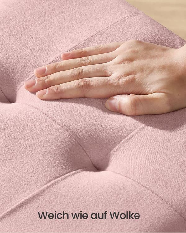 Siddemøbel med opbevaringsplads, SONGMICS LSF0516W02, 38x38x40 cm, Pastel Pink