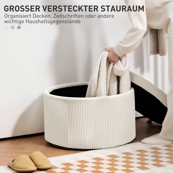 Förvaringspall, 60x60x41 cm, Beige