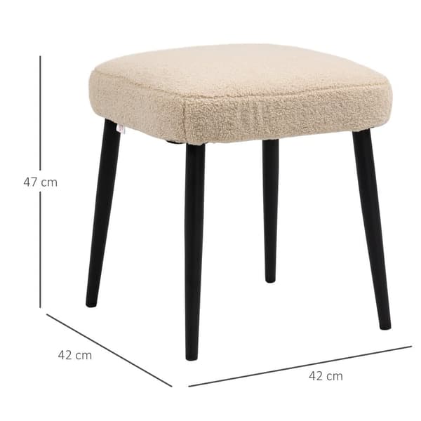 Fotpall, 42x42x47 cm, Beige
