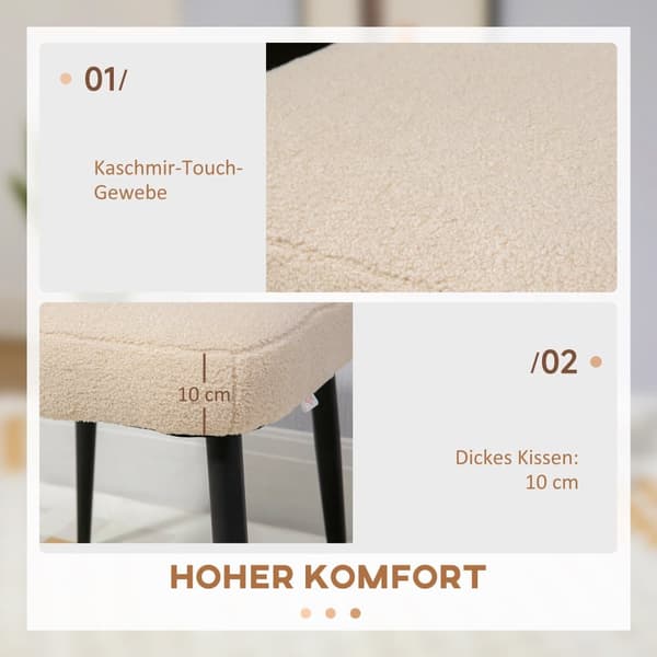 Fotpall, 42x42x47 cm, Beige