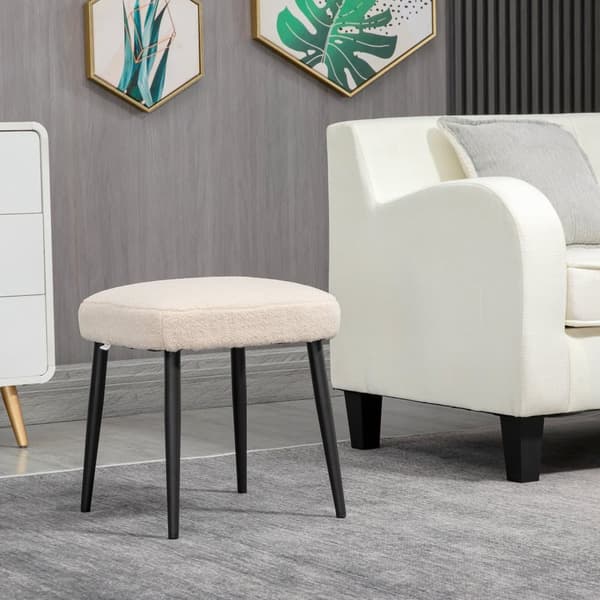 Fotpall, 42x42x47 cm, Beige