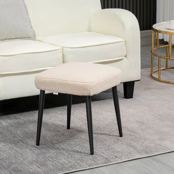 Fotpall, 42x42x47 cm, Beige