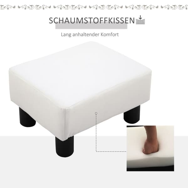 Fodskammel, Chesterfield, 40x30x24 cm, Hvid
