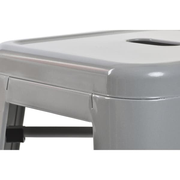 Sittpall DKD Home Decor 43 x 43 x 76 cm Grå Metall