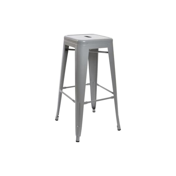 Sittpall DKD Home Decor 43 x 43 x 76 cm Grå Metall