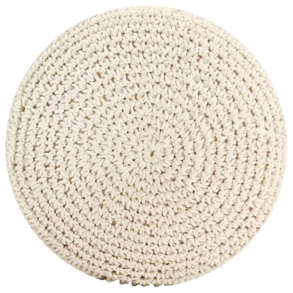 Handgjord sittpuff makramé 45x30 cm bomull