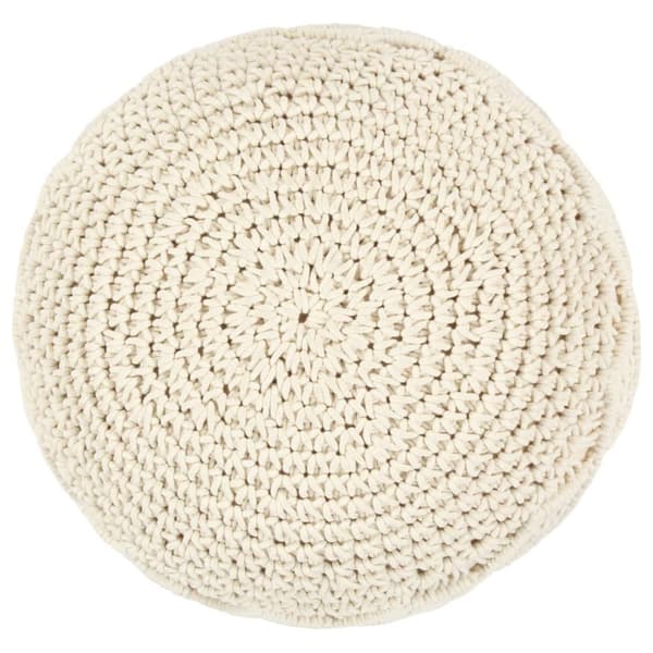 Handgjord sittpuff makramé 45x30 cm bomull