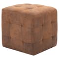 Miniatyrbild 2 av 2: Sittpuff 2 st brun 30x30x30 cm konstmocka