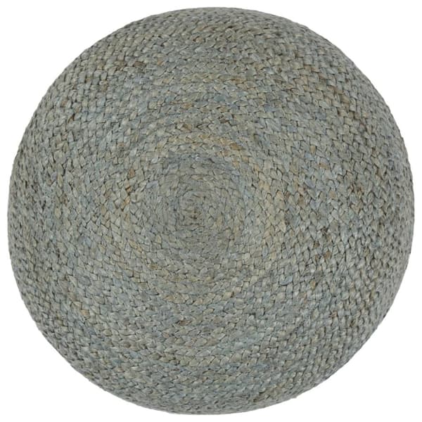 Handgjord sittpuff olivgrön 45x30 cm jute