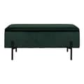 Miniatyrbild 1 av 4: Rootz Watford Bench - Lagringsplats - Velor Ottoman - Inbyggd lagring - 95 cm x 36,5 cm x 43 cm - Modern grön sammetdesign