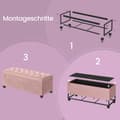Miniatyrbillede 3 af 5: Afføring - Med opbevaringsplads - 40 x 110 x 40 cm - Pastelrosa