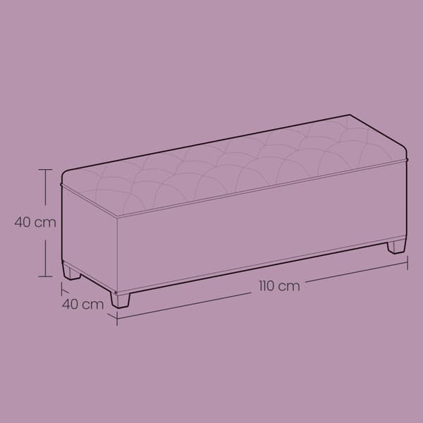 Afføring - Med opbevaringsplads - 40 x 110 x 40 cm - Pastelrosa
