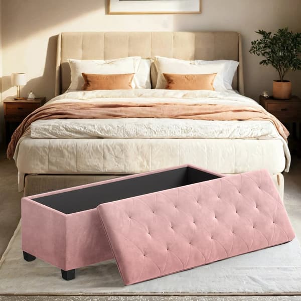 Afføring - Med opbevaringsplads - 40 x 110 x 40 cm - Pastelrosa