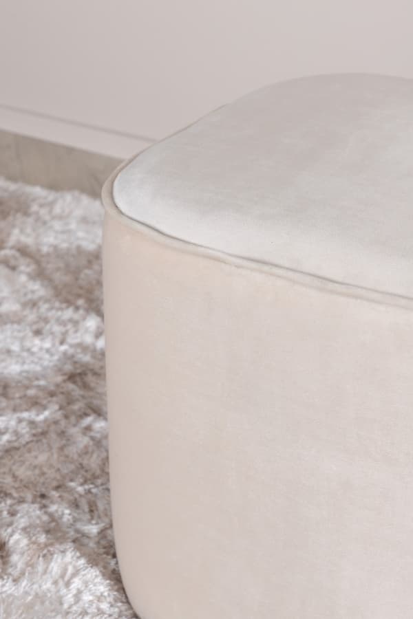 Sittpuff Adela Velvet Vit