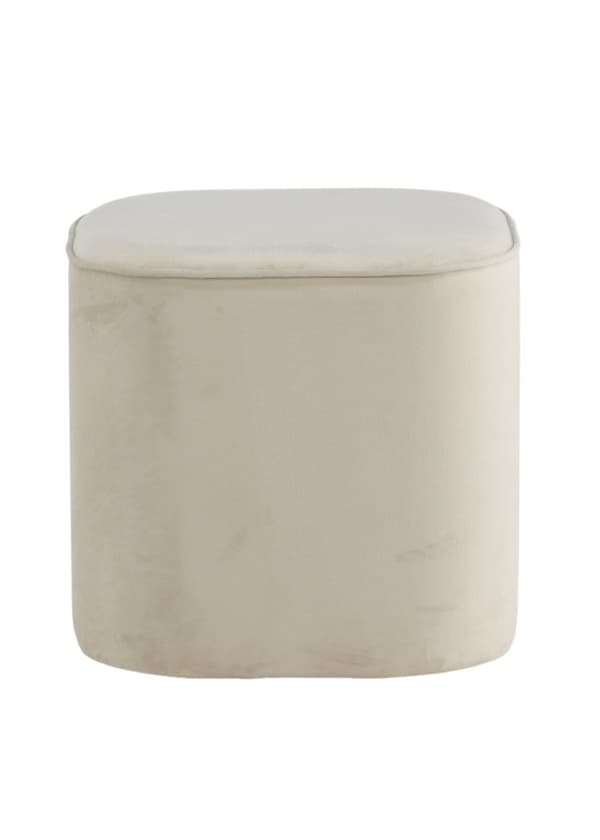 Sittpuff Adela Velvet Vit