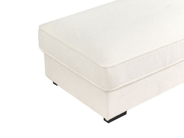 Ottomansk Fotskammel Off-White Boucle Stoff Polstret Firkantet Minimalistisk Moderne Sofa Element