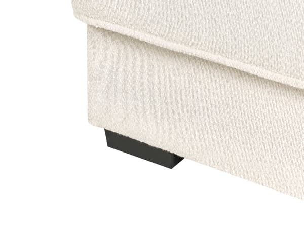 Ottomansk Fotskammel Off-White Boucle Stoff Polstret Firkantet Minimalistisk Moderne Sofa Element