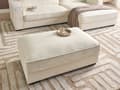 Miniatyrbilde 2 av 11: Ottomansk Fotskammel Off-White Boucle Stoff Polstret Firkantet Minimalistisk Moderne Sofa Element