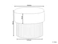 Miniatyrbilde 3 av 11: Oppbevaringspuff Off White Boucle Polstret Sete Trebunn Rund Fotskammel