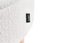 Miniatyrbilde 9 av 11: Oppbevaringspuff Off White Boucle Polstret Sete Trebunn Rund Fotskammel