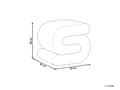 Miniatyrbilde 3 av 9: Pouffe Off White Chenille Stoff Polstret S-formet Fotskammel til Stuen