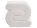 Miniatyrbilde 4 av 9: Pouffe Off White Chenille Stoff Polstret S-formet Fotskammel til Stuen
