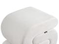 Miniatyrbilde 6 av 9: Pouffe Off White Chenille Stoff Polstret S-formet Fotskammel til Stuen