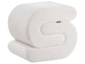 Miniatyrbilde 1 av 9: Pouffe Off White Chenille Stoff Polstret S-formet Fotskammel til Stuen