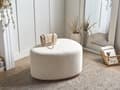 Miniatyrbilde 2 av 8: Puff Lys Beige Stoff Polstret Stoff Akcentseng Benk Krakk